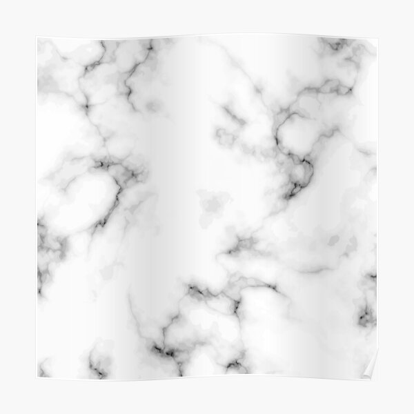 "Black and White Shocking Marble. Marble textured Seamless" Poster for
