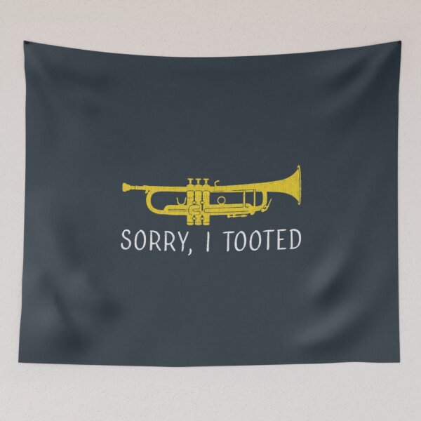Item preview, Sorry I Tooted Marching Band Trumpet distressed de designed and sold by ChiaSlate.
