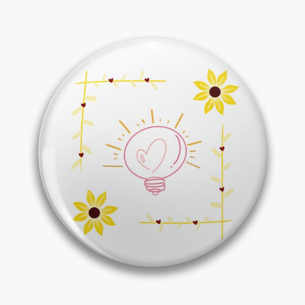 Item preview, Pink light bulb with yellow flower border designed and sold by Unaiza Khalid.