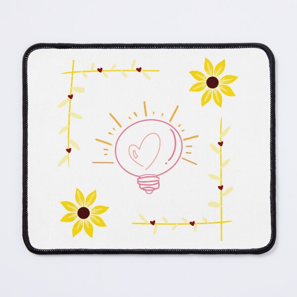 Item preview, Pink light bulb with yellow flower border designed and sold by Unaiza Khalid.