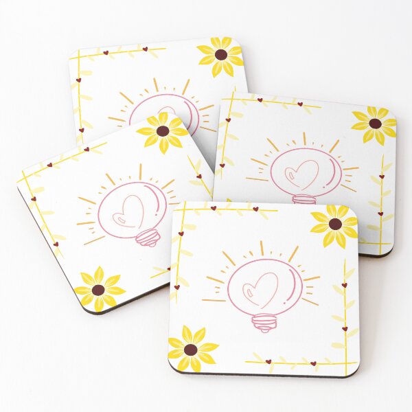 Item preview, Pink light bulb with yellow flower border designed and sold by Unaiza Khalid.