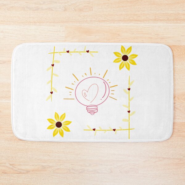 Item preview, Pink light bulb with yellow flower border designed and sold by Unaiza Khalid.