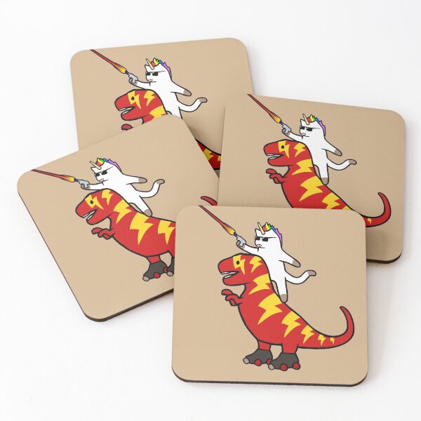 Item preview, Unicorn Cat Riding Lightning T-Rex designed and sold by jezkemp.