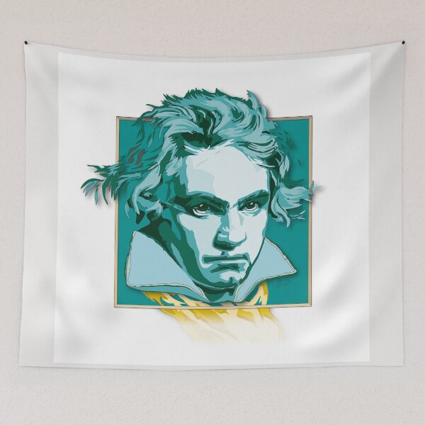 Item preview, Ludwig van Beethoven, portrait in a fine golden frame ©-edition.türkis 01 designed and sold by Brunhilde1001.