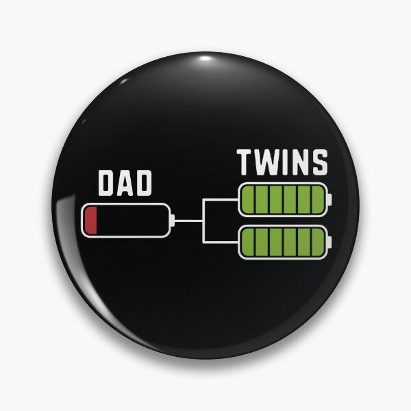 Item preview, Dad of Twins Full Charge Battery Funny Tired Dad Low Battery  designed and sold by alenaz.
