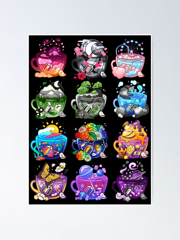 "Pride Flag Teacup Collection" Poster for Sale by heysoleilart Redbubble