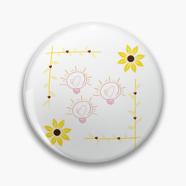 Item preview, Pink light bulbs with yellow flower border designed and sold by Unaiza Khalid.