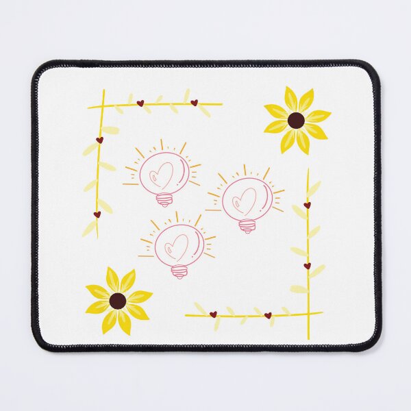 Item preview, Pink light bulbs with yellow flower border designed and sold by Unaiza Khalid.