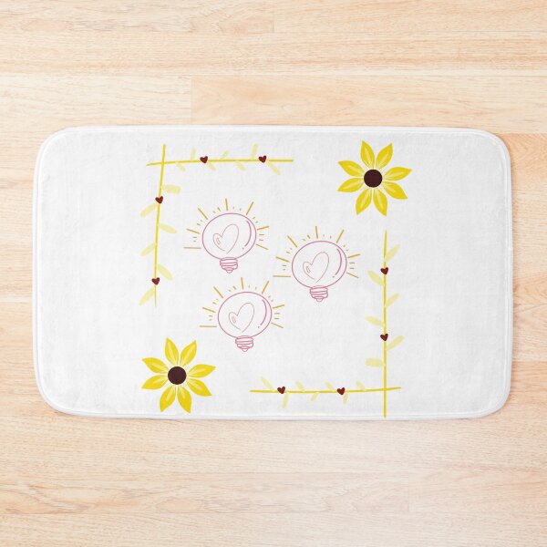 Item preview, Pink light bulbs with yellow flower border designed and sold by Unaiza Khalid.