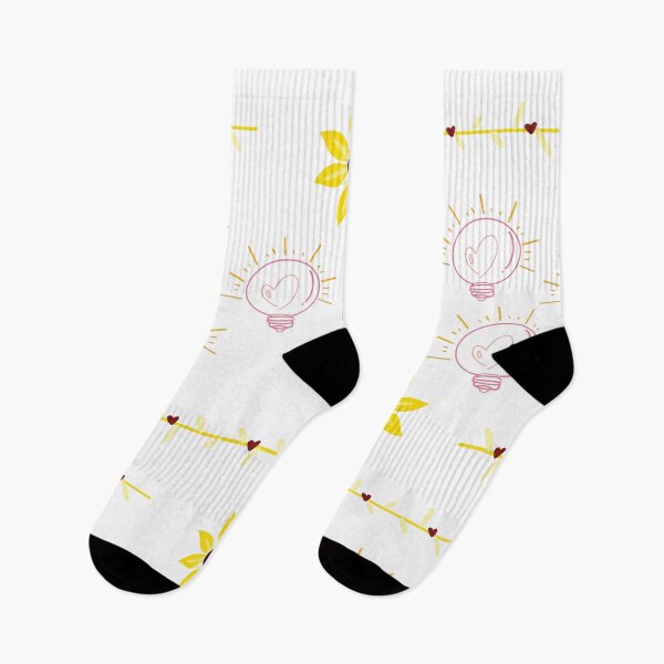 Item preview, Pink light bulbs with yellow flower border designed and sold by Unaiza Khalid.