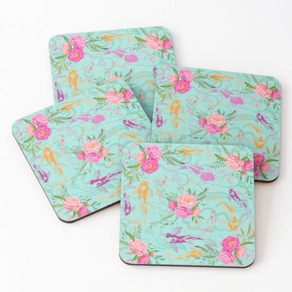 Item preview, Vibrant Colored Kio Fish and Flower Pattern designed and sold by Vimbuy.