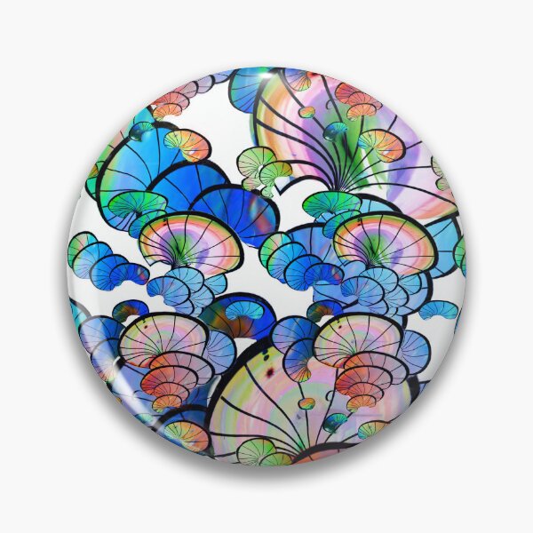 Artikelvorschau, mushrooms, gradient, multicolored, psychedelic, geometry, blue mushrooms, gradient mushrooms entworfen und verkauft von Maria Mihailova.
