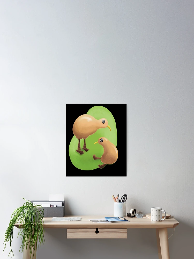 Aperçu 2 sur 3. Poster avec l'œuvre Cute Felt Kiwi Stuffed Animal Illustration créée et vendue par SubtleSplit.