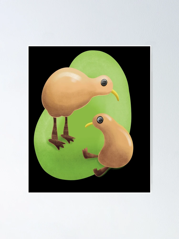 Aperçu 1 sur 3. Poster avec l'œuvre Cute Felt Kiwi Stuffed Animal Illustration créée et vendue par SubtleSplit.