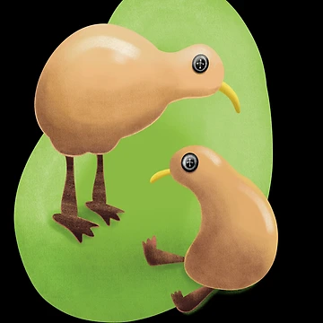 Aperçu de l'œuvre Cute Felt Kiwi Stuffed Animal Illustration de SubtleSplit