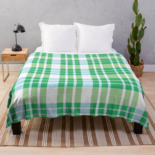 Artikelvorschau, Green Blue White Buffalo Check Plaid Checkered Pattern entworfen und verkauft von Nisha Prabhu.