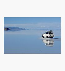 Car on water - Salar Uyuni Photographic Print
