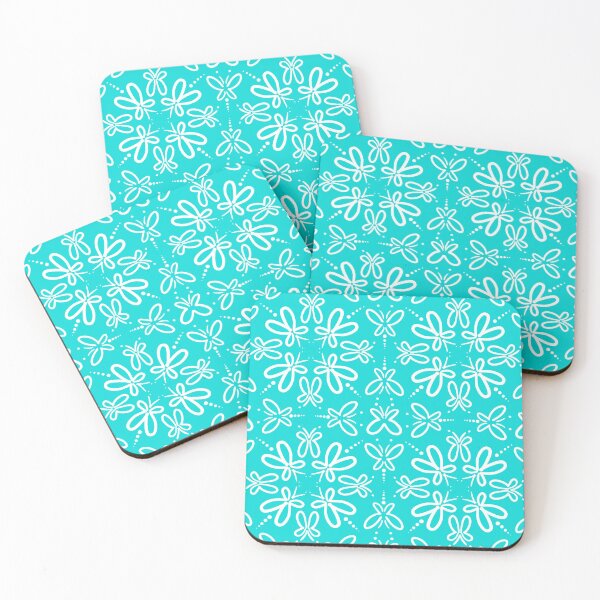 Artikelvorschau, White butterflies on Teal entworfen und verkauft von Swags.