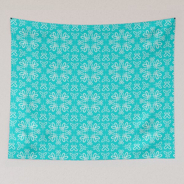 Artikelvorschau, White butterflies on Teal entworfen und verkauft von Swags.