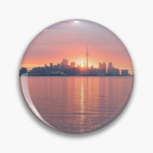 Item preview, First Sunrays - The Sun Rising Behind Toronto Distinctive Skyline designed and sold by Georgia Mizuleva.