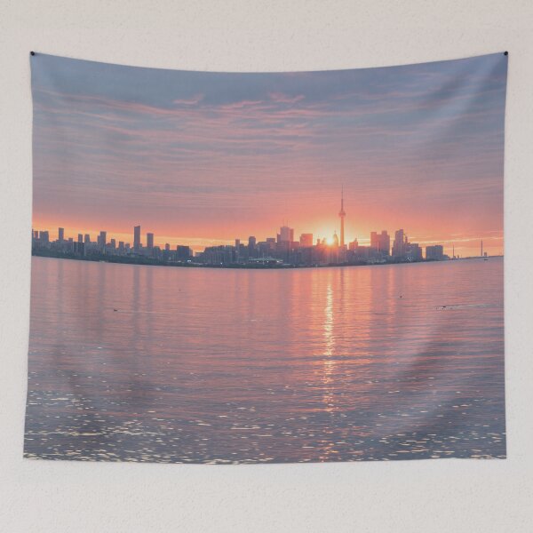 Item preview, First Sunrays - The Sun Rising Behind Toronto Distinctive Skyline designed and sold by Georgia Mizuleva.