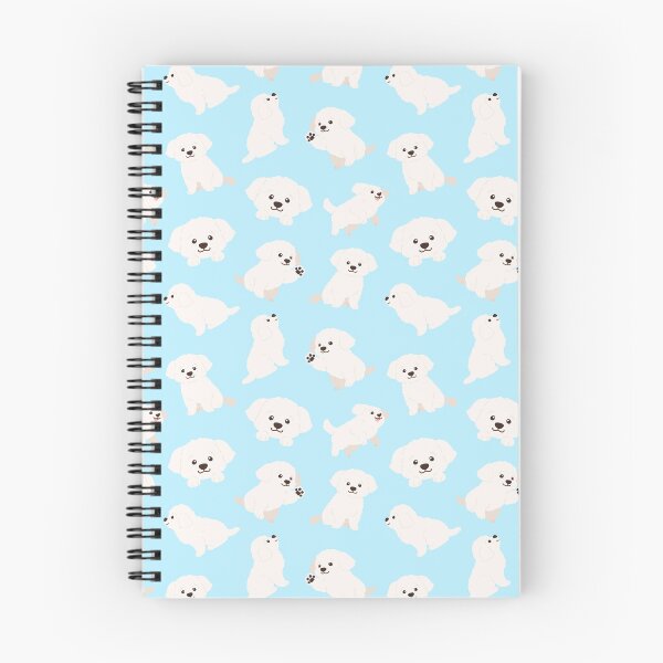 Artikelvorschau, Entzückender weißer Malteser-Allover-Print in Blau entworfen und verkauft von You Store.