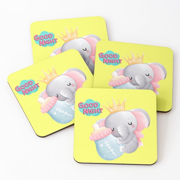 Item preview, Baby Elephant with baby feeder saying goodnight designed and sold by OMGCutie.