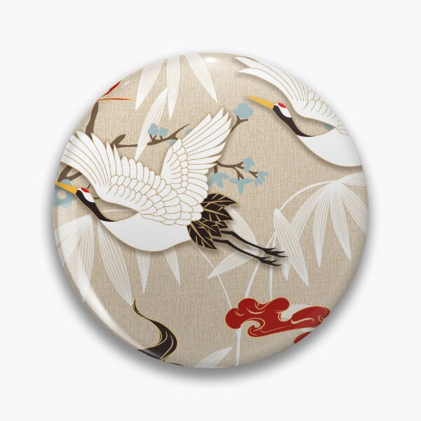 Item preview, Japanese cranes With clouds flower and bird designed and sold by gani-75.