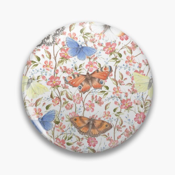 Item preview, Butterflies and Blossom on White designed and sold by Theodora Gould.