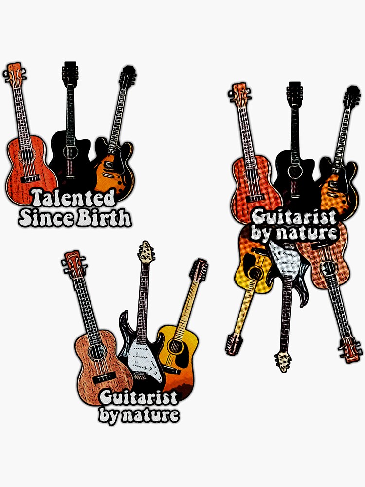 "Guitar sticker pack for guitarists and guitar lovers and players