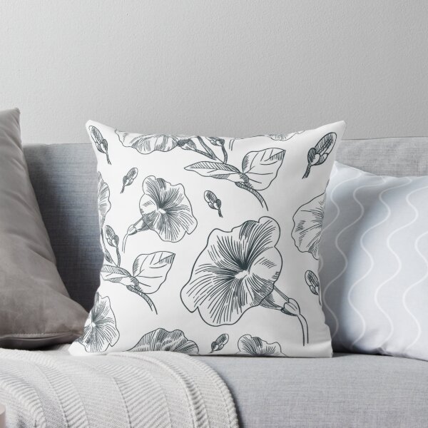Item preview, Monochrome Floral Pattern Convolvulus Morning Glory designed and sold by LarkDesigns.
