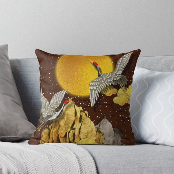 Item preview, Golden Japanese Cranes Mountain and Moon designed and sold by gani-75.