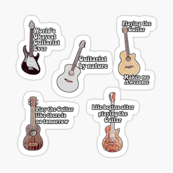 "Guitar sticker pack for guitarist, guitar players, and guitar lovers