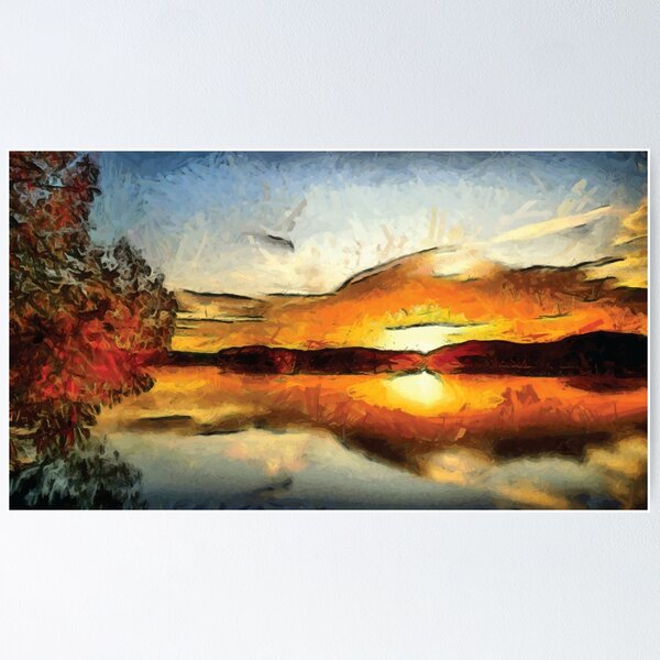 Item preview, Abstract Sunset on mountains designed and sold by Unaiza Khalid.