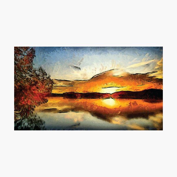 Item preview, Abstract Sunset on mountains designed and sold by Unaiza Khalid.