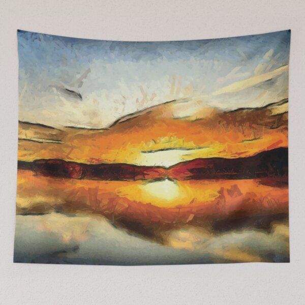 Item preview, Abstract Sunset on mountains designed and sold by Unaiza Khalid.