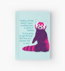 "Feeling Worried Doesn't Mean Anything Bad Is Going to Happen" Galaxy Red Panda Hardcover Journal