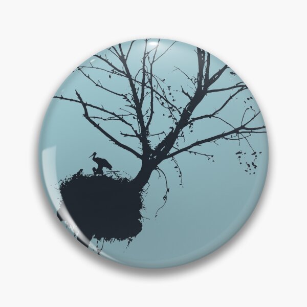Item preview, Silhouette Of Stork Nest In Tree With Fledglings designed and sold by taiche.