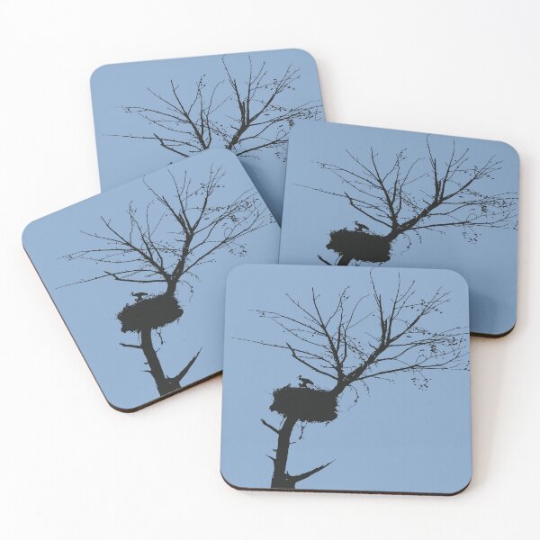 Item preview, Silhouette Of Stork Nest In Tree With Fledglings designed and sold by taiche.