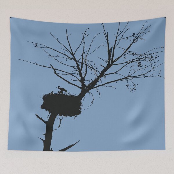 Item preview, Silhouette Of Stork Nest In Tree With Fledglings designed and sold by taiche.