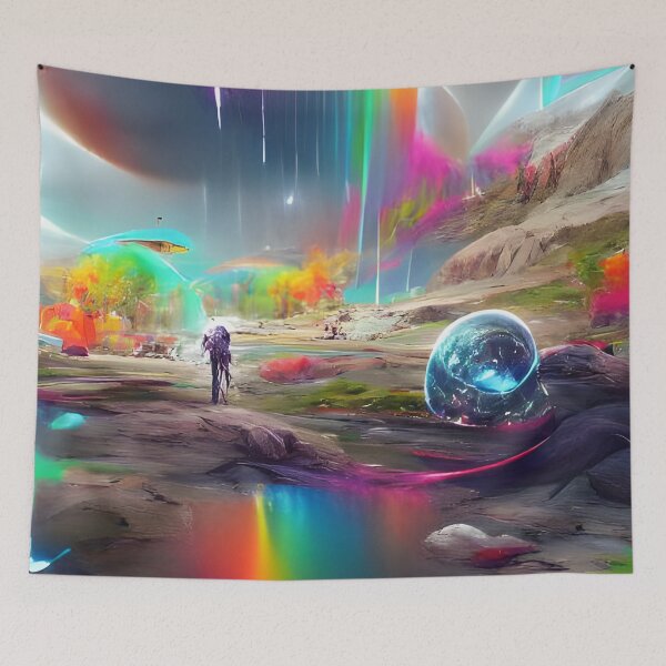 Aperçu de l'œuvre AI Generated Art, The world is a rainbow astral créée et vendue par ACC .