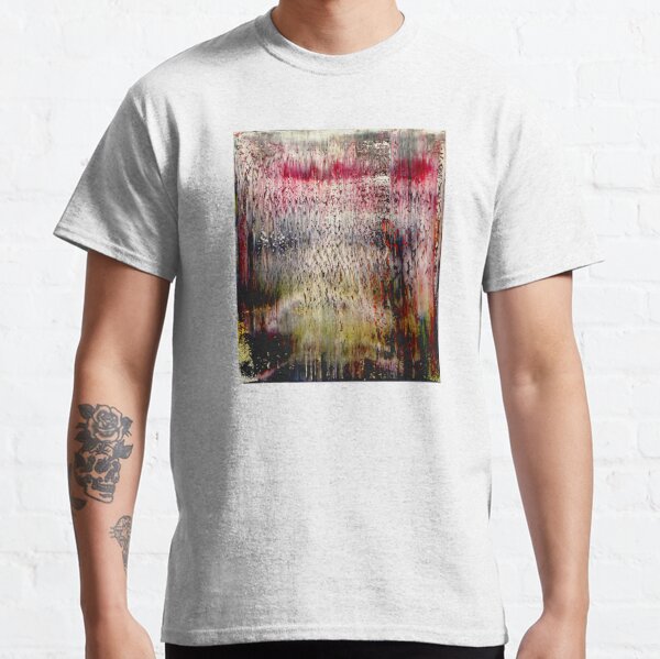 Black 90' Colorful Vintage T-shirt Abstract Grey Red Retro