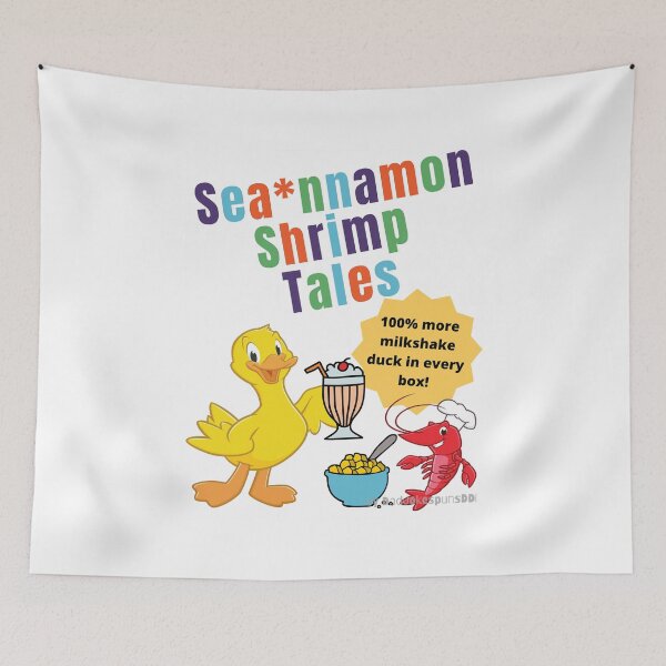Item preview, Seannamon Shrimp Tails! 100 More Milkshake Duck in Every Box! - Parody Cinnamon Toast Crunch Shrim designed and sold by MurrayAlfie.