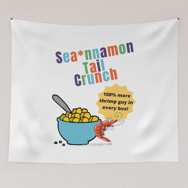 Item preview, Seannamon Tail Crunch Shrimp Guy! - Parody Cinnamon Toast Crunch Shrimp Tails Meme  designed and sold by MurrayAlfie.