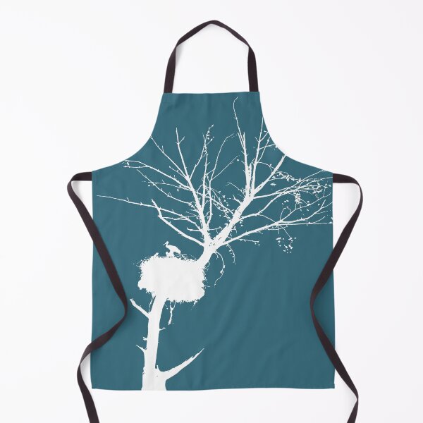 Item preview, White Silhouette Of Stork Nest In Tree With Fledglings designed and sold by taiche.