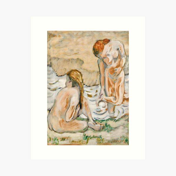Item preview, Two Bathing Girls by Franz Marc designed and sold by WonderweissStudio.