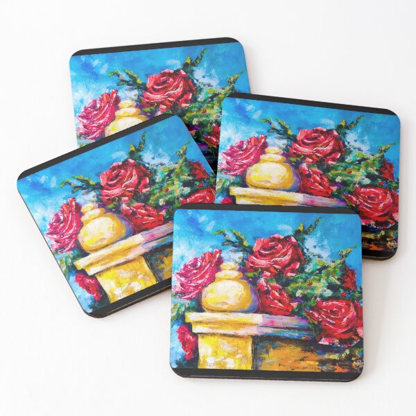 Item preview, Bush with red roses, oil painting by Marina Daniluka designed and sold by MariDaniArt.