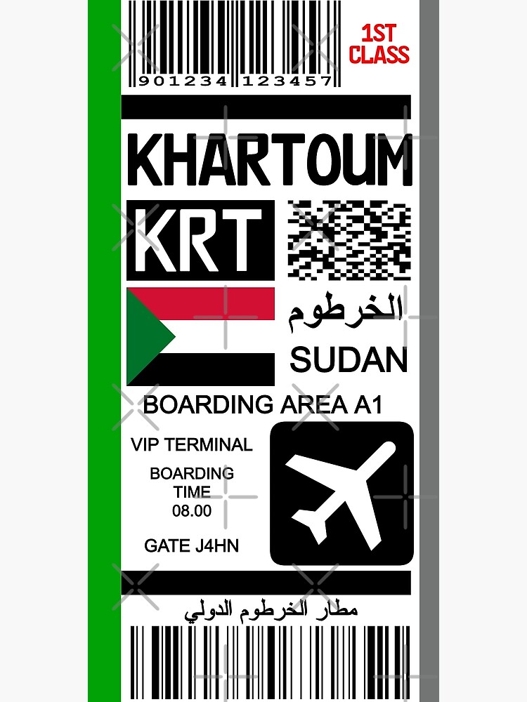 Khartoum Sudan Travel Ticket Poster For Sale By Jdwalkerco Redbubble