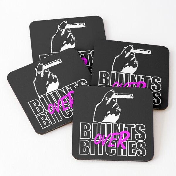Item preview, Blunts over bitches-  Funny Blunt Cannagar Smoker-  420 Stoner Design-  Pink  designed and sold by YomeHayin.