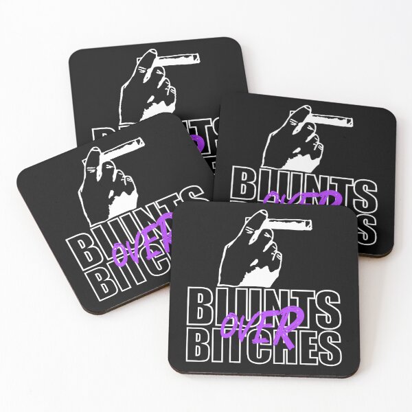 Item preview, Blunts over bitches-  Funny Blunt Cannagar Smoker-  420 Stoner Design-  Purple  designed and sold by YomeHayin.